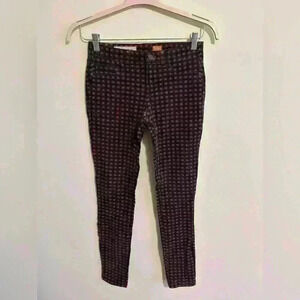 Anthropologie Pilcro Serif Green Pink Medallion Print Corduroy Pants Size 26